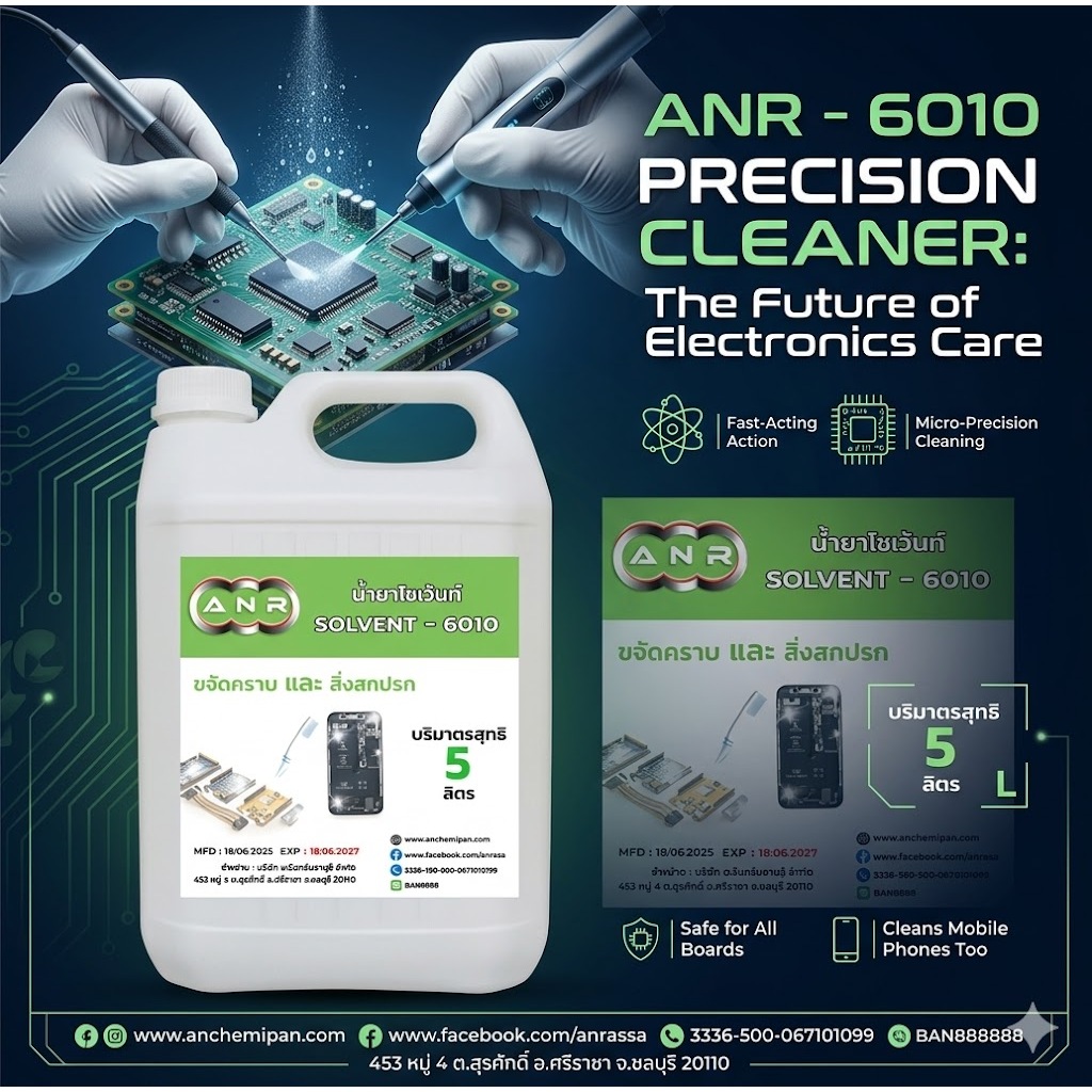 1031/5L.Solvent 6010 น้ำยาล้างบอร์ด ล้างแผงวงจร อิเล็กทรอนิกส์ Solvent 6010 (5,000 ml.)