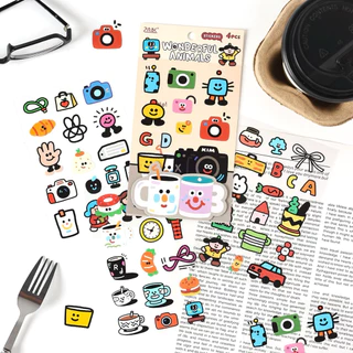 <พร้อมส่ง> #Link1 สติ๊กเกอร์ใส PET 4แผ่น | 50+ลาย | ลายเท่ๆ การ์ตูน แมวเหมี๊ยว ตกแต่ง น่ารัก เครื่องเขียน