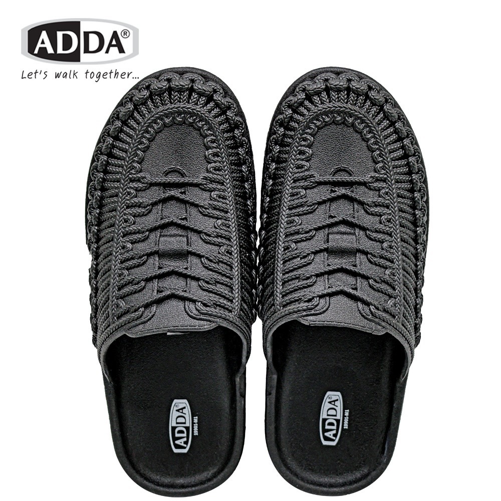 รองเท้าแตะADDAรุ่น19901-M1 รองเท้ายางเปิดส้นสวมใส่ลำลองสไตน์ฮิต รวดลายทันสมัย สวมใส่สบายเท้า สีดำมีไ