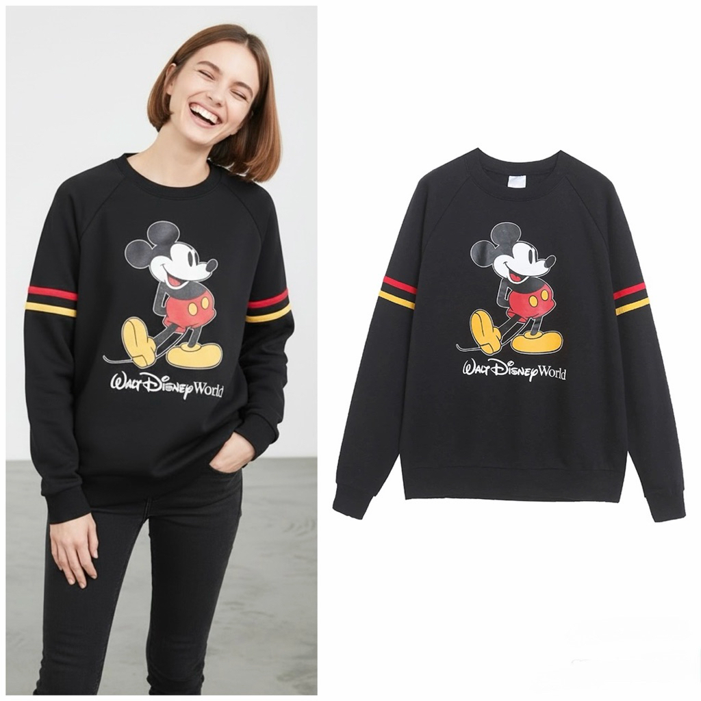 เสื้อมิคกี้ สเวตเตอร์ Mickey mouse  sweatshirt baeeball งาน♣️Disney♣️ แท้💯 (TS707) Flr.2