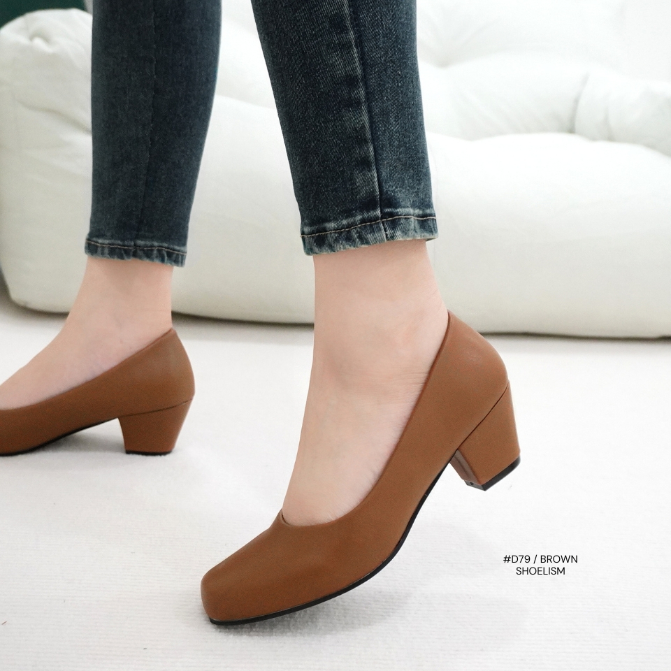D79 #รองเท้าคัทชู ส้นหนามั่นคง ไม่โคลงเคลงช่วยรับน้ำหนักได้ดี SHOELISM #รองเท้าผู้หญิง