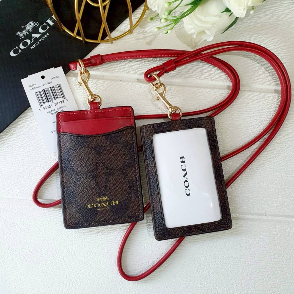 COACH CZ285 / 57311 / 63274 ID LANYARD IN SIGNATURE CANVAS คล้องบัตร คล้องคอ