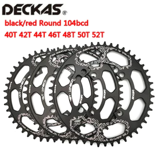 DECKAS 104BCD ใบจานหน้าจักรยานเดี่ยว อลูมิเนียม 7075 สีดำ (ราคา/ชิ้น)