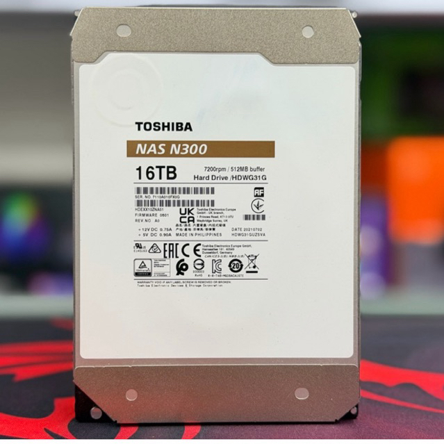 Toshiba N300 16TB 16 tb ประกัน 09/2026 NAS 3.5  SATA 6 GB/s 7200 RPM 512 MB Cache - HDWG31GXZSTA