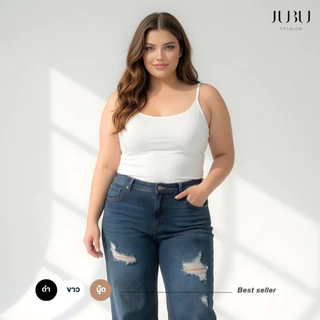 JUBUFASHION เสื้อซับในสายเดี่ยว (ไม่มีฟองน้ำ) เสื้อสาวอวบ ผ้าเรย่อน ใส่สบาย อก35-50นิ้ว ส่งด่วน#481