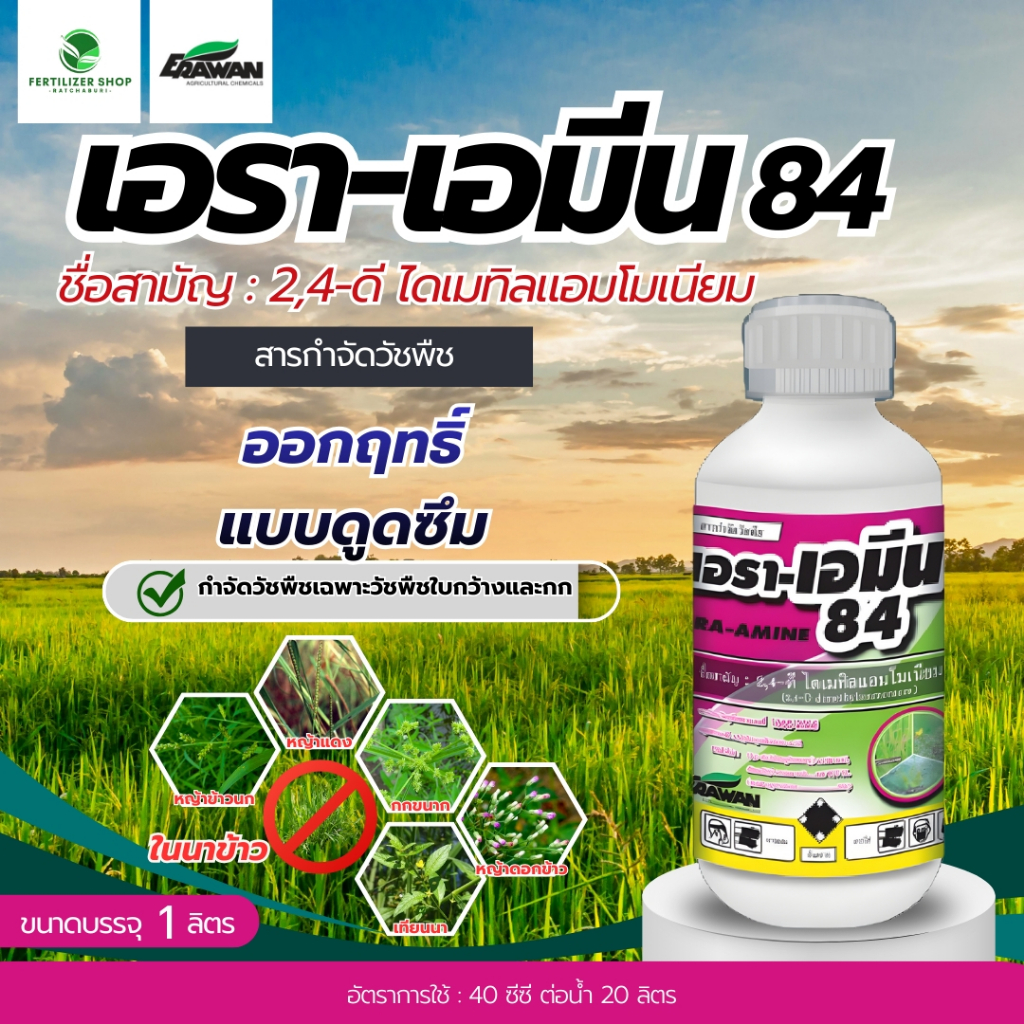 เอราเอมีน84 2,4-ดี ไดเมทิลแอมโมเนียม (ขนาด 1 ลิตร) เอราวัณ