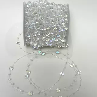 สายเบ็ดหลากสี ลูกปัดลมหายใจเด็ก สร้อยคอลูกปัด DIY ทำมือ เครื่องประดับศีรษะเจ้าสาว เครื่องประดับกำมะหยี่
