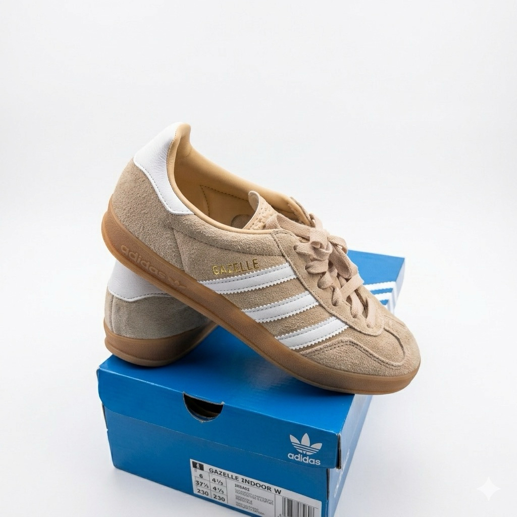 adidas ส่งต่อรองเท้า ADIDAS GAZELLE INDOOR ผู้หญิง สีเบจ