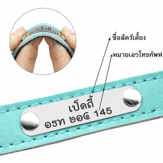ฟรีสลักชื่อ ปลอกคอสุนัขหนังพร้อมป้ายชื่อ กันหาย ปรับขนาดได้ ทนทาน ใส่เบอร์โทรได้ เหมาะสำหรับสุนัขทุกสายพันธุ์