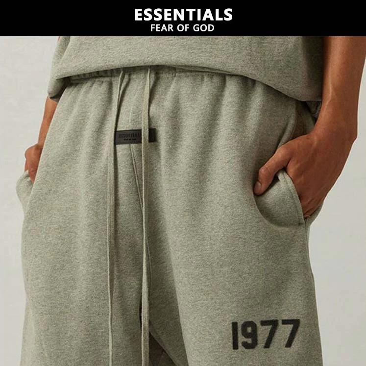 กางเกงขาสั นเหงี อของแท Fear Of God Essentials 1977 กางเกงขาสั้นก็ฬาพิมพ์ลาย กำมะหยี