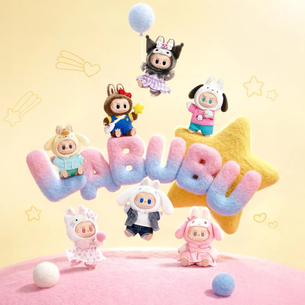 THE MONSTERS × Sanrio Hello Kitty and Friends Series-Vinyl Plush Pendant Blind Box ลาบูบู้ซานริโอ้ (พร้อมส่งในไทย )