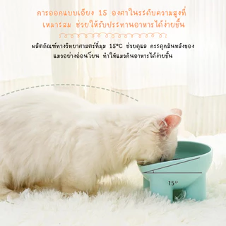 ชามอาหารสัตว์เลี้ยง ชามแมวยกสูง ชามอาหารหมา Pet Food Bowl มี 4 สีพาสเทล