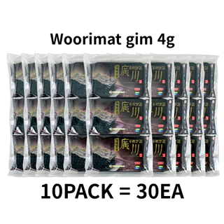 Kwang cheon Woorimat Gim 4gx30ea=10pack สาหร่ายอบกรอบ กวาง อูรีเมทกิม 4g / korea seaweed 광천 우리맛 김 4g