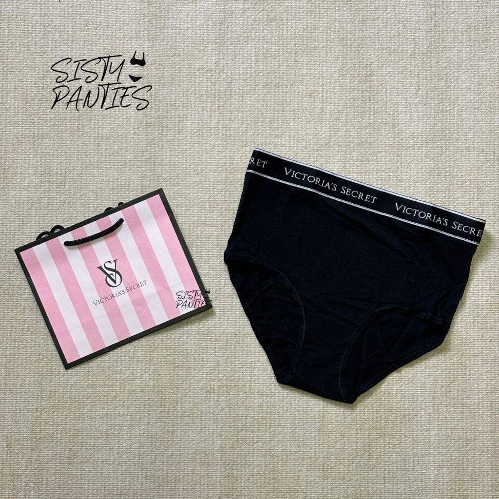 (สินค้าพร้อมส่ง) Victoria’s Secret กางเกงชั้นในผู้หญิง Logo Cotton Modern Brief Panty (เอวสูง) ของแท้ 100%