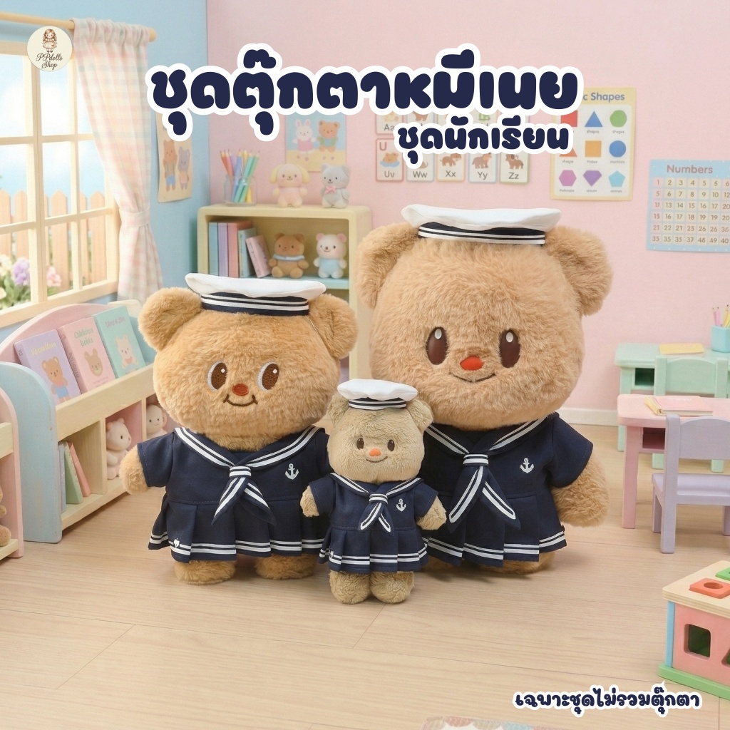 ชุดตุ๊กตาหมีเนย Butterbear ชุดนักเรียน (เฉพาะชุดไม่รวมตุ๊กตา)