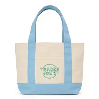 🆕พร้อมส่ง🎀 กระเป๋าผ้าสุดฮิต Trader Joe's Canvas Tote Navy💦/ Green ☘️/ Cheese bag/Mini Pastel/ Coffee Bean ของแท้💯 🇺🇸