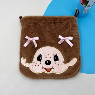 ถุงผ้าหูรูดลาย ม่อนชิชิ ผ้านุ่มนิ่มพร้อมส่ง