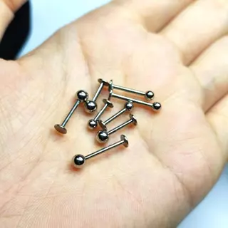 (1ข้าง)จิวฐานแบน(ติ่งหู/ปาก/แก้ม) วัสดุ Stainless Steel 316L ไม่ลอก ไม่ดำ จำนำบ่ได้