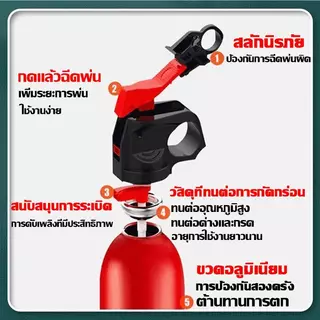 ถังดับเพลิงแบบพกพา รุ่นปรับปรุงใหม่ 600 มล. เหมาะสำหรับดับเพลิงฉุกเฉินในบ้านและรถยนต์ สูตรน้ำ สามารถดับไฟที่เกิดจากไฟฟ้า