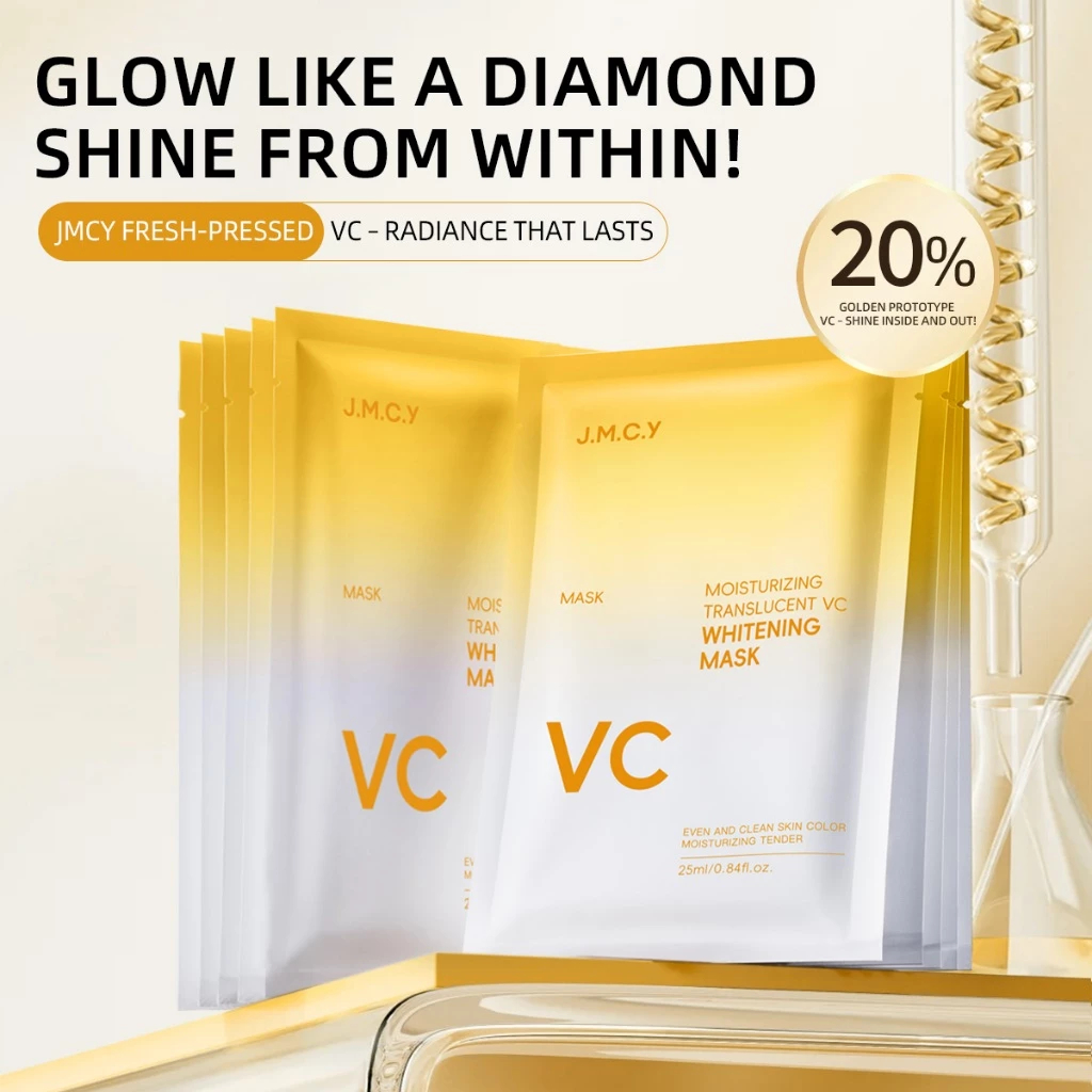 ขายร้อน  VC Brightening Facial Mask Antioxidant Whitening Mask Hydrating Moisturizing Mask Skin Care