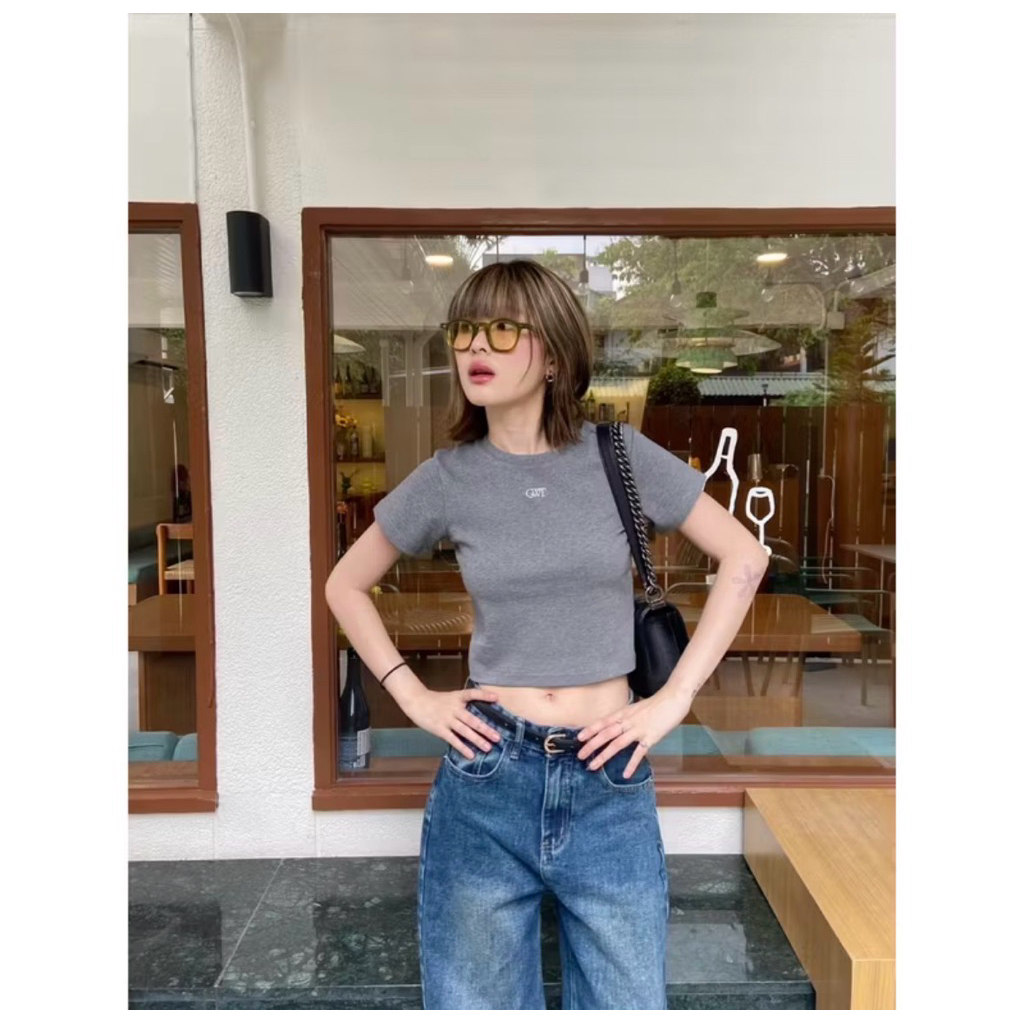 ส่งต่อ Geschwisters"GWT Baby tee" สีเทาเข้ม size S