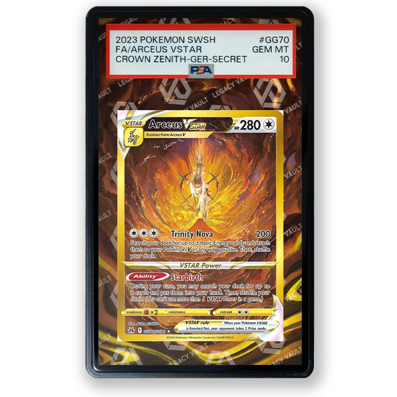 (โปรดอ่านรายละเอียดและภาพหน้าสุดท้าย) - Full Art PSA Arceus VSTAR #GG70 Crown Zenith / #262 VSTAR Universe