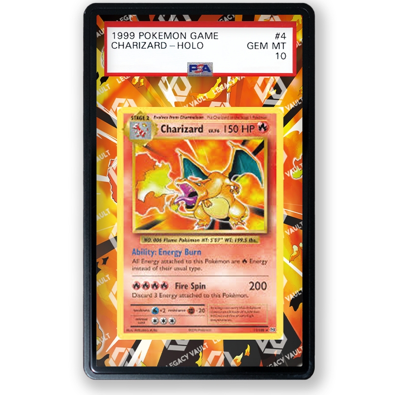 Charizard Base Set  #004/102 (Base Art) - Base Set Extended Art For PSA