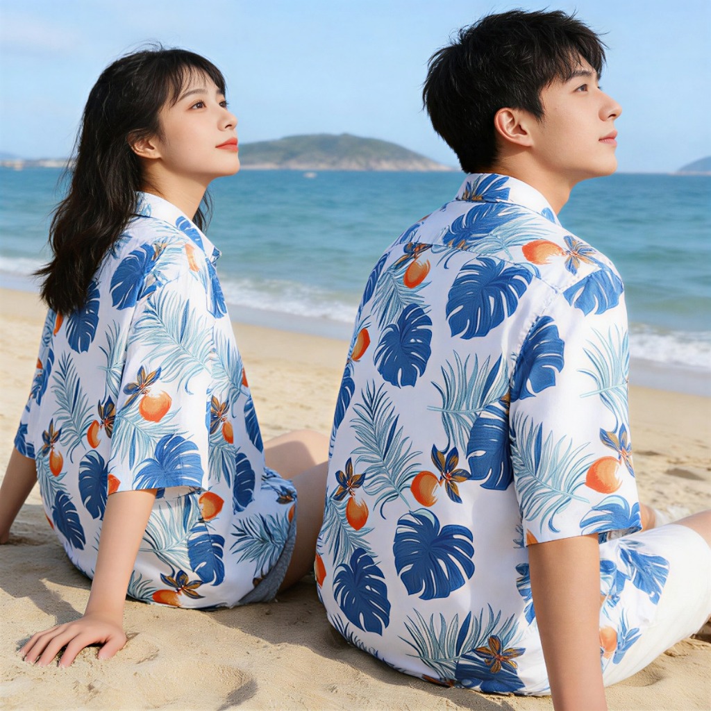 เสื้อไซส์ใหญ่ เสื้อฮาวาย 35-130KG ทรงหลวม ทำจากผ้าไหมเย็น ระบายอากาศได้  ใส่เที่ยวทะเลหรืออยู่บ้านชิลๆ รูปที่ 6