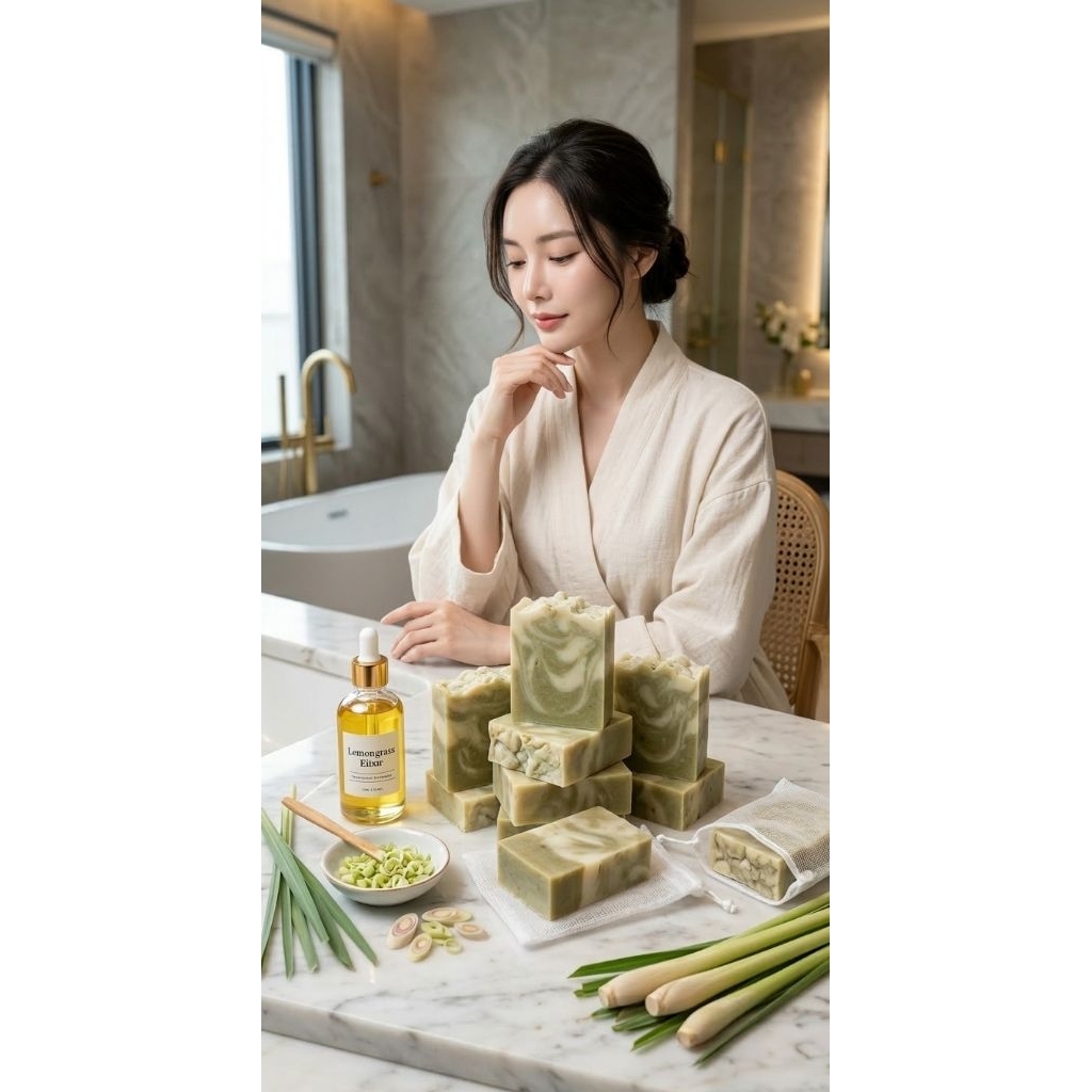 สบู่ฮานะ สูตรแฮนด์เมทพร้อมถุงตีฟองหลังอาบผิวไม่แห้งและใช้ขัดผิวได้ทุกวัน 120g.
