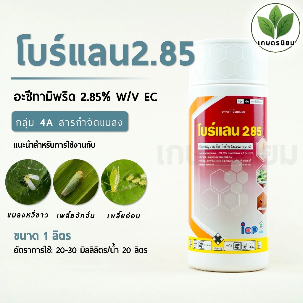 โบร์แลน 2.85 จาก ICP ลัดดา (อะซีทามิพริด 2.85% EC 1 ลิตร)