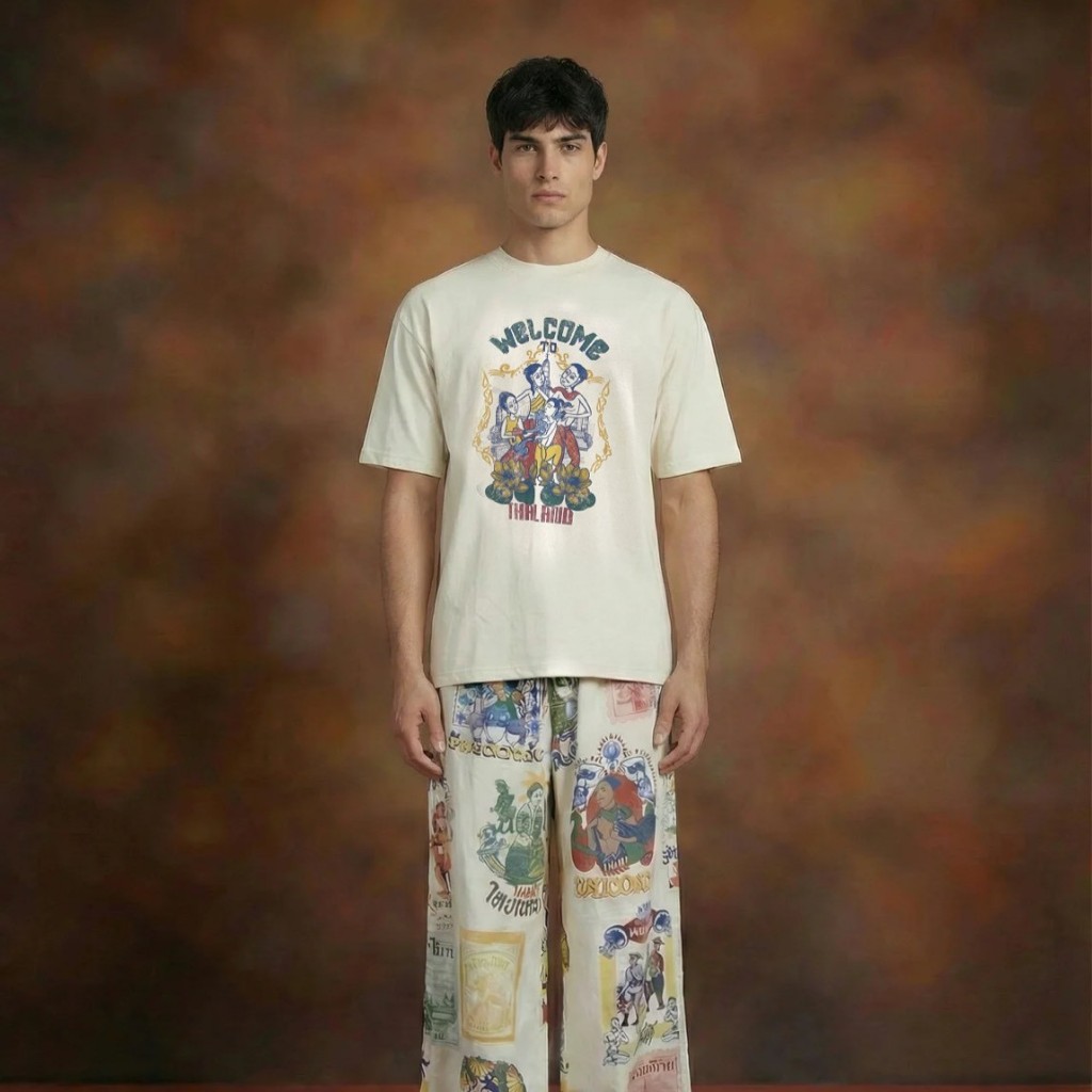 Tohns Oversized T-Shirt เสื้อยืดพิมพ์ลายโอเวอร์ไซด์ Welcome To Thailand