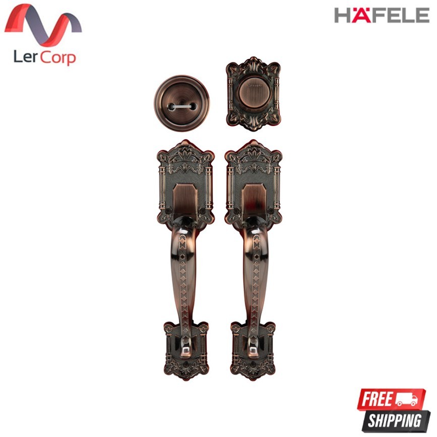 (Hafele) มือจับหลอกประตูซิงค์อัลลอยด์ รุ่นมาตรฐาน สีทองแดงรมดำ (489.94.358)