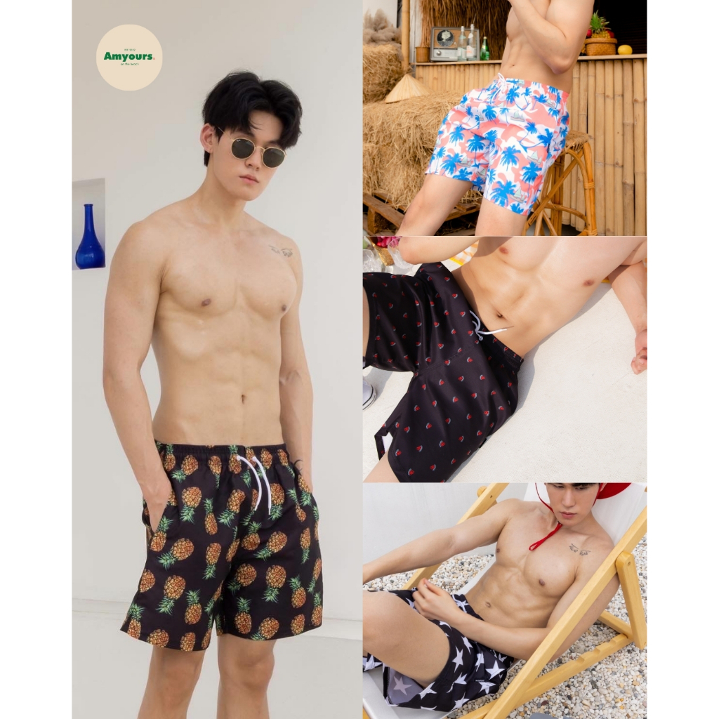 amyours on the beach กางเกงขาสั้นชาย มีซับใน คุณภาพพรีเมี่ยม รุ่น Men's enjoy (มีไซส์)