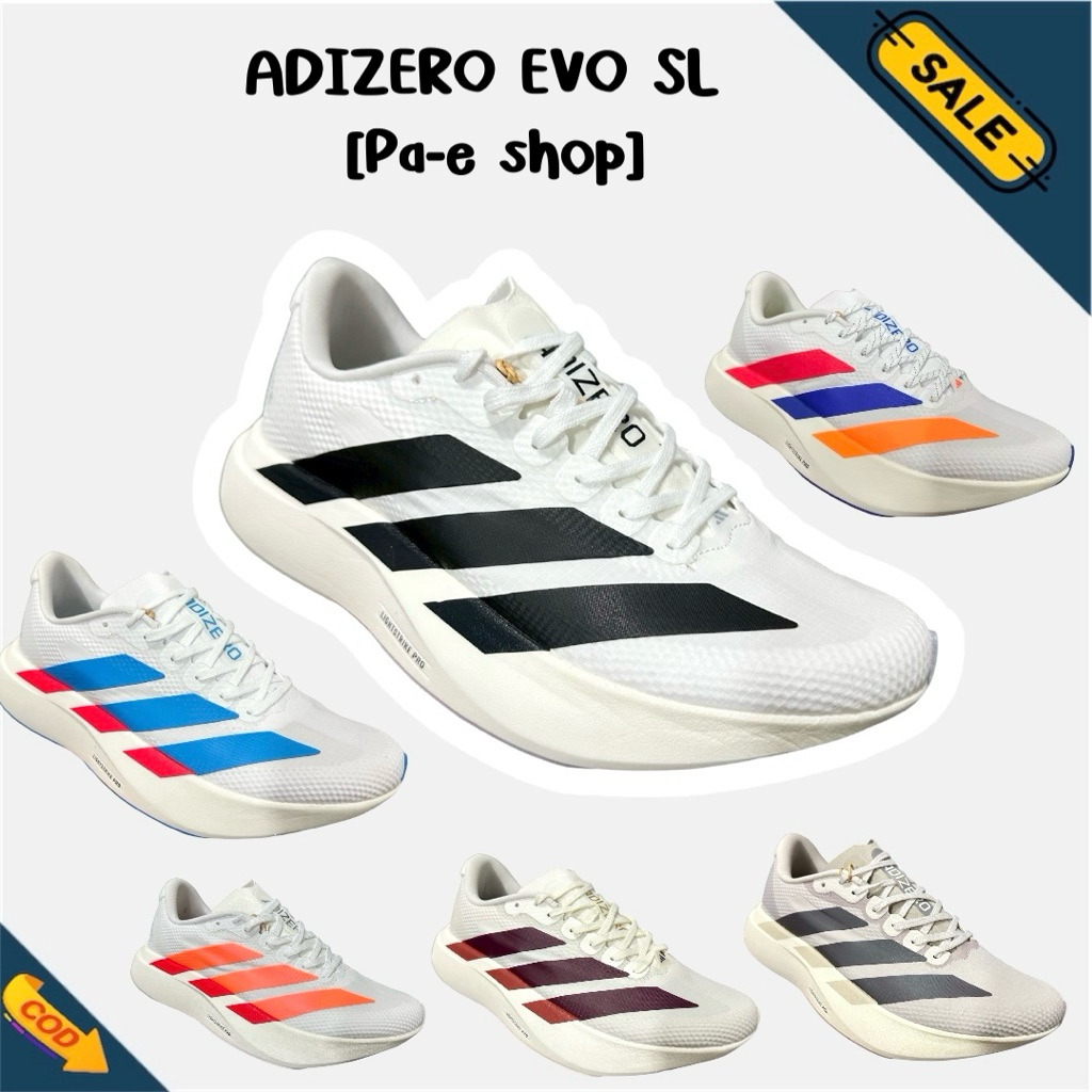 [รุ่นนี้ต้อง +เพิ่ม1ไซส์] รองเท้าวิ่ง Adizero evo [งานดี พร้อมกล่อง) น้ำหนักเบา ใส่วิ่งสบายๆ