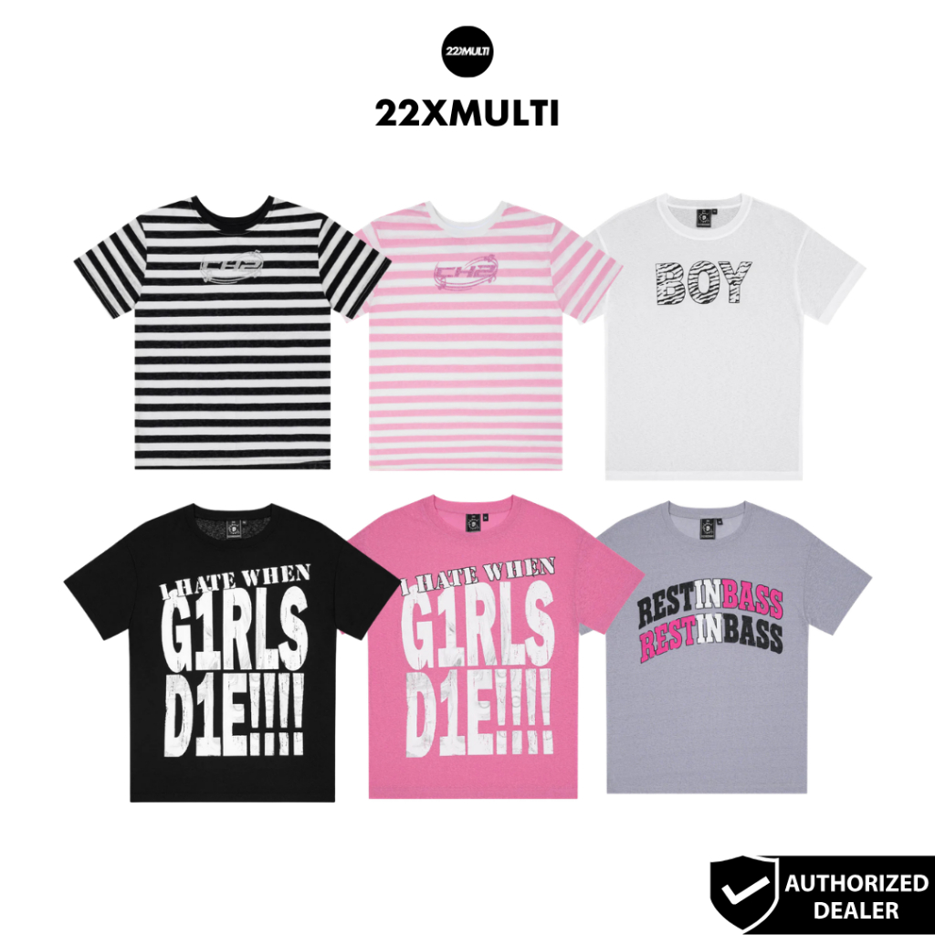 CH2 - STRIPPED TSHIRT/ PRETTYBOY TSHIRT/ IHATEWHENGIRLSDIE BLACK TSHIRT/ REST IN BASS TSHIRT