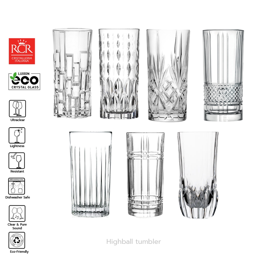 แก้วคริสตัลหรูนำเข้าจากอิตาลี 🇮🇹 รวมรุ่นยอดฮิต 7 สไตล์ RCR Highball Tumbler