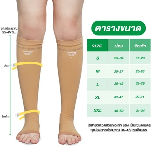 ถุงน่องเส้นเลือดขอดAD ระดับ 1 *วัดไซส์ก่อนสั่งซื้อ ถุงน่องซัพพอร์ต เส้นเลือดขอด สีเนื้อ 1คู่ แบบสั้น Dynamic