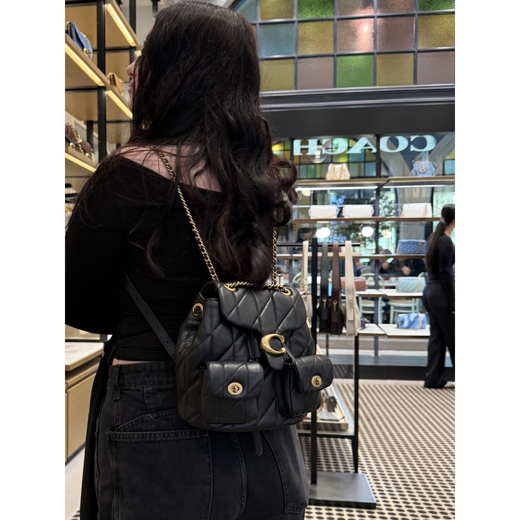 Coach Tabby Backpack With Quilting Black