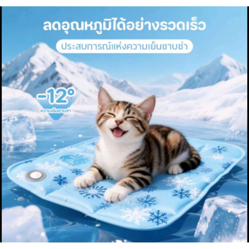 แผ่นเจลเย็นรุ่นปรับอุณหภูมิได้ ช่วยลดอุณหภูมิสัตว์เลี้ยง มี3ขนาดSIZE M 40X50CM.   SIZE L 50X65CM Siz