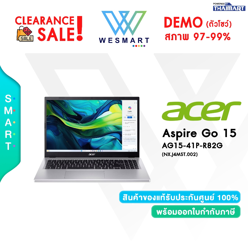 #Demo Acer Aspire Go 15 AG15-41P-R82G (NX.J4MST.002) : AMD Ryzen 5 7535HS/Warranty 1 Years #ตัวโชว์