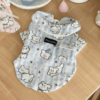 เสื้อผ้าสัตว์เลี้ยง เสื้อเชิ๊ตใส่นอน เสื้อเชิ๊ตใส่นอน สุดน่ารัก สำหรับสัตว์เลี้ยง สุนัข หมา แมว น้ำหนักเบาและระบายอากาศ