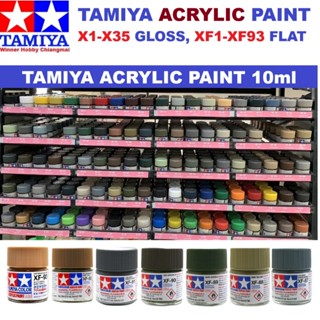 Tamiya Acrylic Paint X1-X35 Glossy , XF1-XF88 Flat สีโมเดลสู…