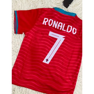 ชุดบอลเด็ก ทีมโปตุเกส ชุดเหย้าสีแดง เสื้อ+กางเกง สกรีนเบอร์7…
