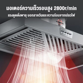 เครื่องดูดควัน 120W 12นิ้ว สแตนเลส เครื่องดูดควันในครัว พัดลมดูดอากาศ Range Hoods ติดตั้งง่าย ฟรี ท่อ 3 เมตร