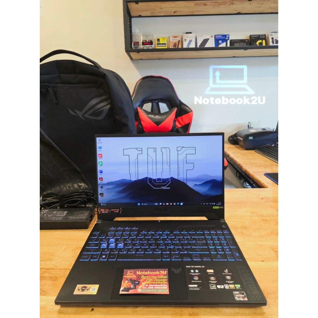 ASUS TUF A15 FA507NU-LP031W (144Hz sRGB100%) R7-7735HS RTX4050(140W) RAM16GB.DDR5 SSD512GB.G4 สภาพนา