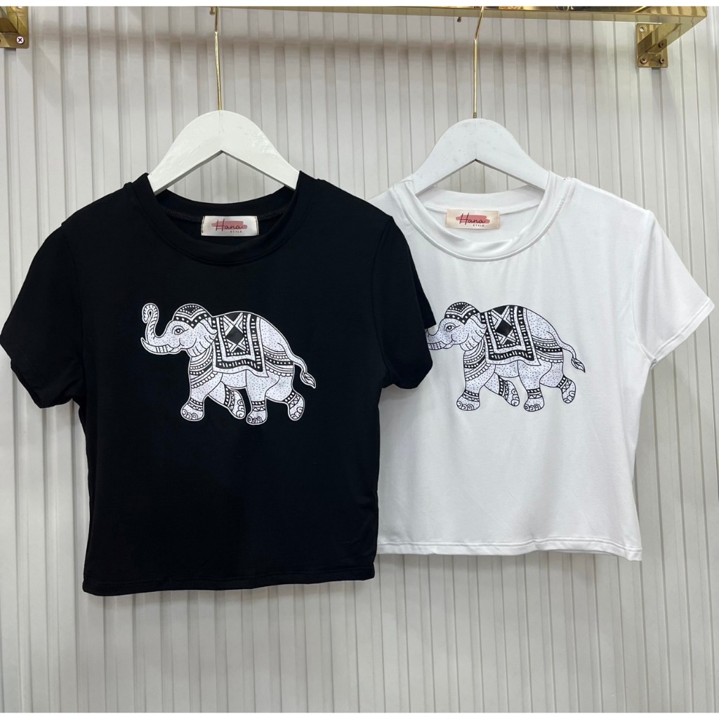 มาแล้ว เสื้อช้าง เสื้อครอป เสื้อยืด ฮิตมาก พร้อมส่ง ต้องจัด