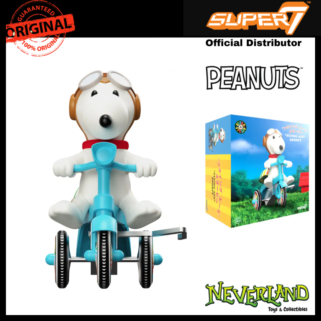Super7 Peanuts Snoopy Flying Ace Blue Trike Super Cycles Figure
