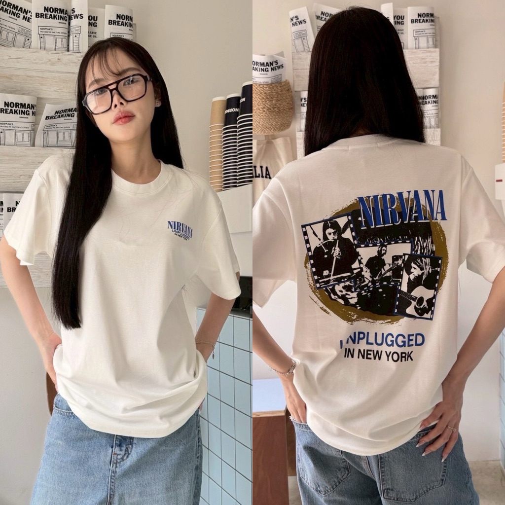 Nirvana T-shirt " เสื้อยืดคอกลมแขนสั้น งานตามหา สกรีนหน้าหลัง คมชัด เนื้อผ้าดี ลายสกรีน