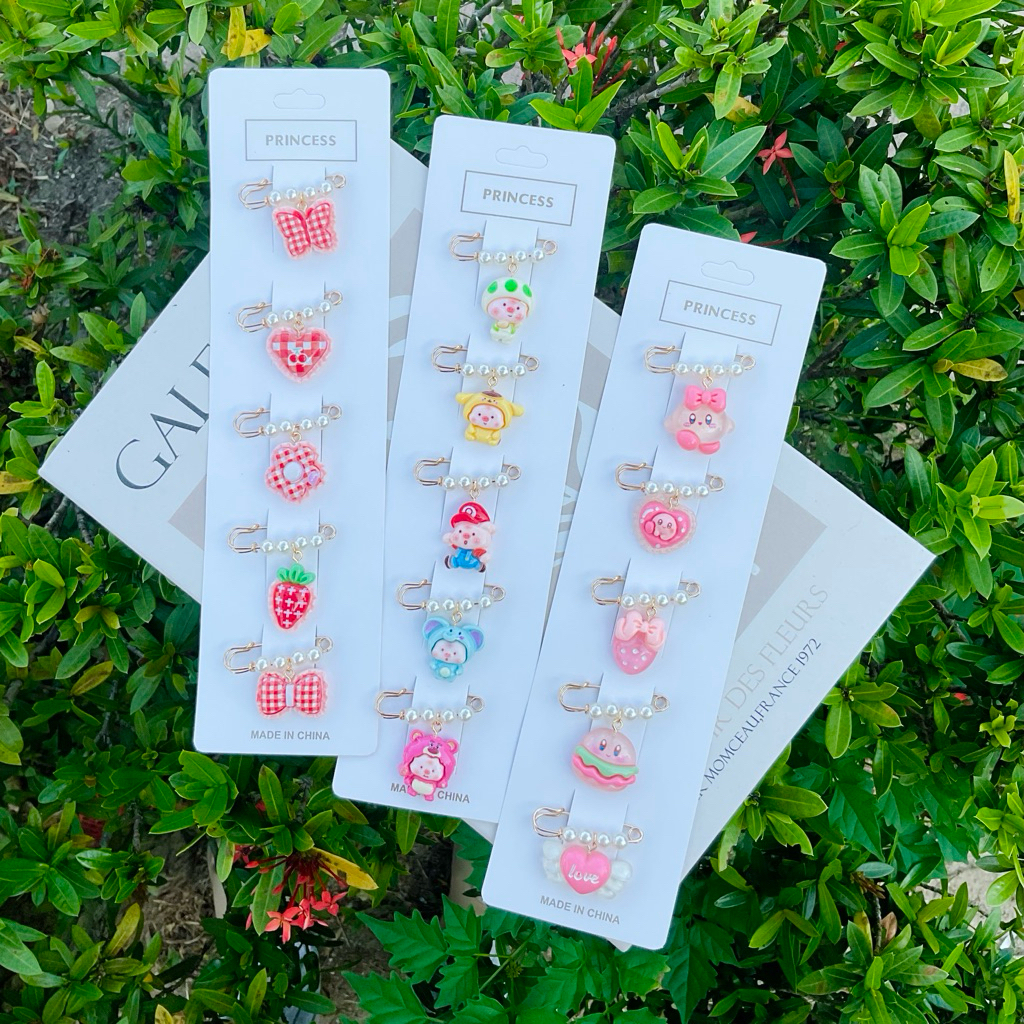 B.Tao2🎗 เข็มกลัดคนท้อง 5 ชิ้น ขนาด 3.8 cm brooch ติดเสื้อผ้า กระเป๋า ฮิญาบ เข็มกลัดปรับเอวกางเกง สินค้าพร้อมส่ง