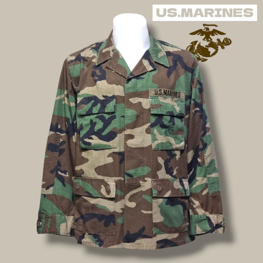 เสื้อทหาร USMC.นาวิกโยธินสหรัฐ แจ็คเก็ต ลายพราง woodland